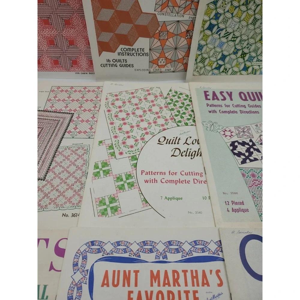 Lot‎ of 9 AUNT MARTHA'S COLONIAL QUILT PATTERN BOOKS Vintage Collection